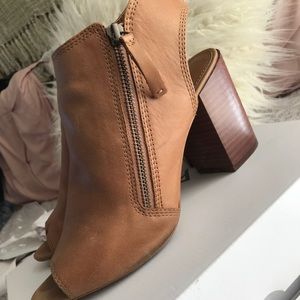 Leather Open Toe Heels